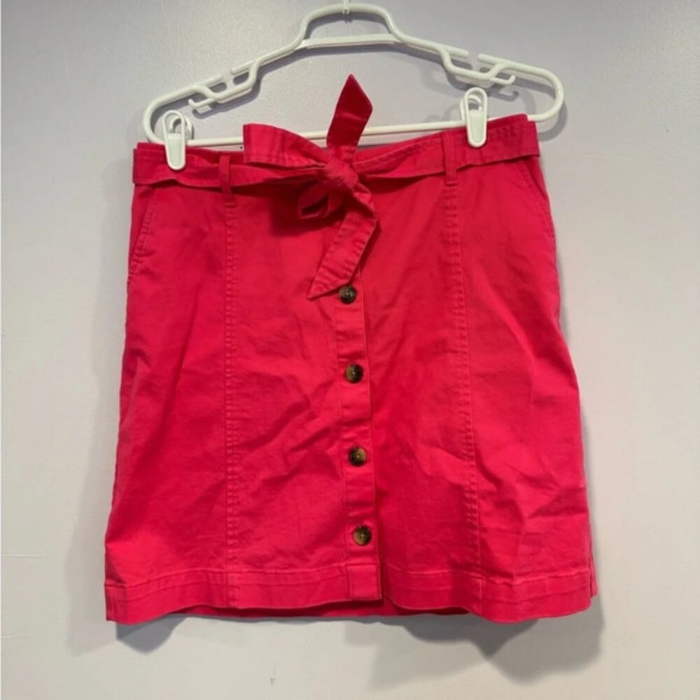 J.Crew bright pink Valentine’s Day tie skirt